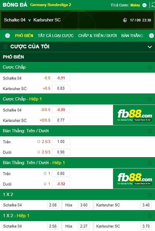 fb88-chi tiết kèo trận đấu Schalke vs Karlsruher