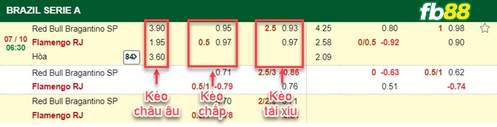 Fb88 bảng kèo trận đấu Bragantino vs Flamengod