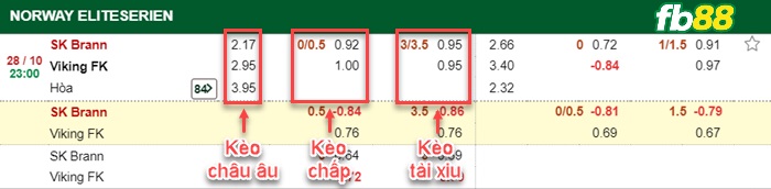 Fb88 bảng kèo trận đấu Brann vs Viking