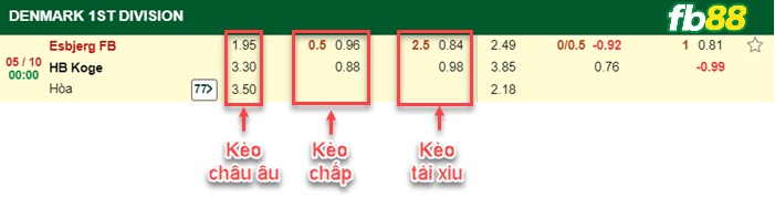 Fb88 bảng kèo trận đấu  Esbjerg vs Koge