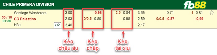 Fb88 bảng kèo trận đấu Santiago Wanderers vs Palestino
