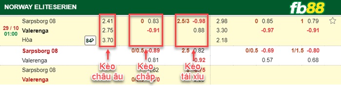 Fb88 bảng kèo trận đấu Sarpsborg vs Valerenga