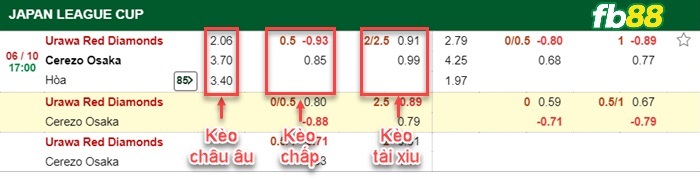 Fb88 bảng kèo trận đấu Urawa Red vs Cerezo Osaka