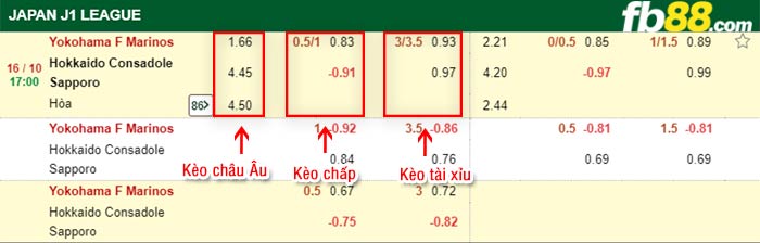 fb88-bảng kèo trận đấu Yokohama F Marinos vs Consadole Sapporo