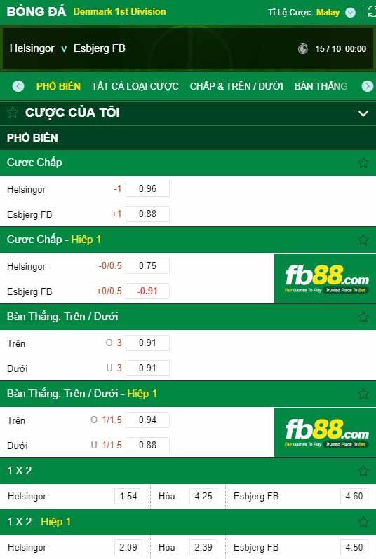 fb88-chi tiết kèo trận đấu Helsingor vs Esbjerg