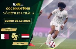 Fb88 soi kèo trận đấu U23 Qatar vs U23 Yemen