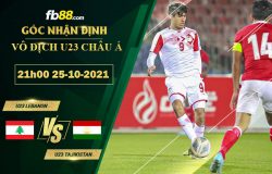 Fb88 soi kèo trận đấu U23 Tajikistan vs U23 Lebanon