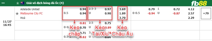 Fb88 bảng kèo trận đấu Adelaide United vs Melbourne City