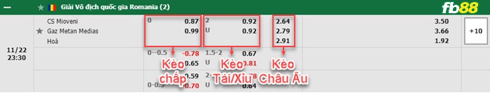 Fb88 bảng kèo trận đấu CS Mioveni vs Gaz Metan Medias