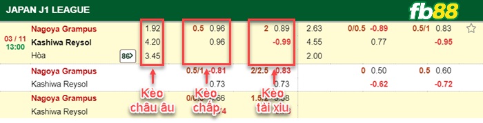 Fb88 bảng kèo trận đấu Nagoya Grampus vs Kashiwa Reysol