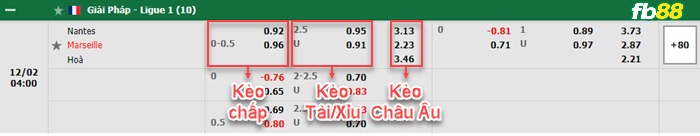 Fb88 bảng kèo trận đấu Nantes vs Marseille
