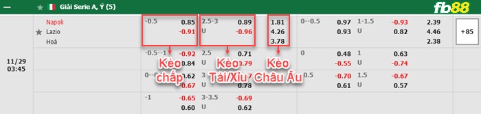 Fb88 bảng kèo trận đấu Napoli vs Lazio