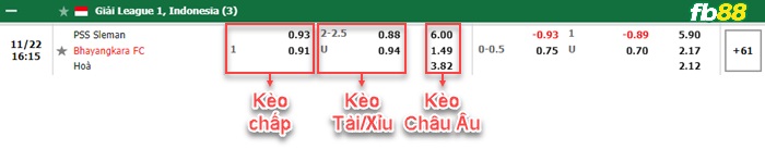 Fb88 bảng kèo trận đấu PSS Sleman vs Bhayangkara FC