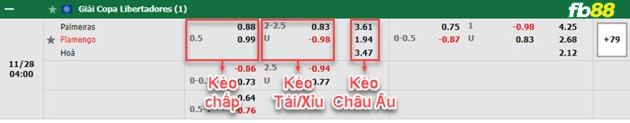 Fb88 bảng kèo trận đấu Palmeiras vs Flamengo