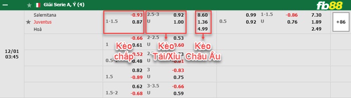 Fb88 bảng kèo trận đấu Salernitana vs Juventus