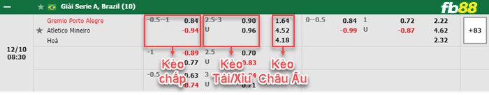 Fb88 bảng kèo trận đấu Gremio vs Atletico Mineiro