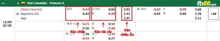 fb88-bảng kèo trận đấu Atletico Nacional vs Deportivo Cali