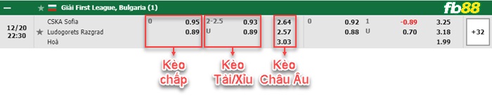 Fb88 bảng kèo trận đấu  CSKA Sofia vs Ludogorets