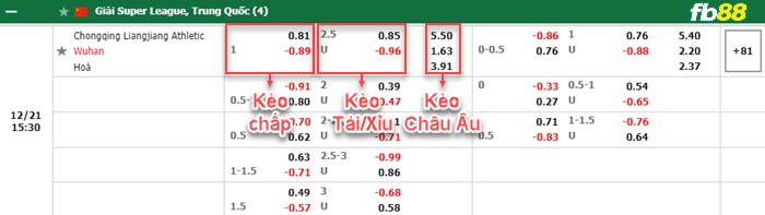 Fb88 bảng kèo trận đấu Chongqing vs Wuhan FC