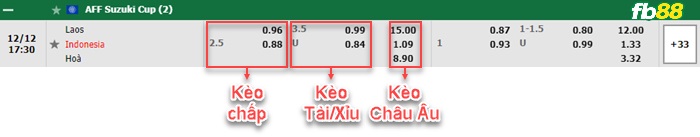 Fb88 bảng kèo trận đấu Lao vs Indonesia