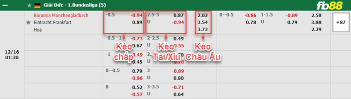 Fb88 bảng kèo trận đấu Monchengladbach vs Eintracht Frankfurt