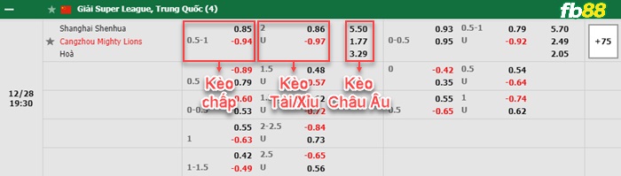 Fb88 bảng kèo trận đấu Shanghai Shenhua vs Cangzhou Mighty