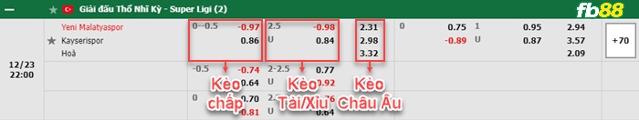 Fb88 soi kèo trận đấu Yeni Malatyaspor vs Kayserispor