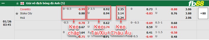 Fb88 bảng kèo trận đấu Coventry vs Stoke