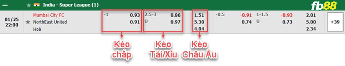 Fb88 bảng kèo trận đấu Mumbai City vs Northeast United