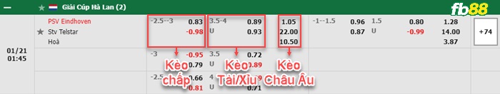 Fb88 bảng kèo trận đấu PSV vs Telstar