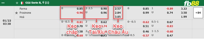 Fb88 bảng kèo trận đấu  Parma vs Frosinone