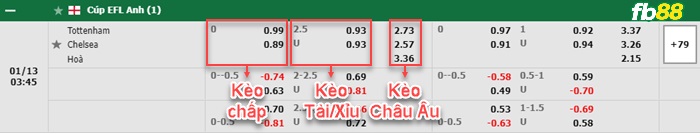 Fb88 bảng kèo trận đấu Tottenham vs Chelsea