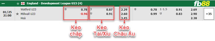 Fb88 bảng kèo trận đấu Watford U23 vs Millwall U23