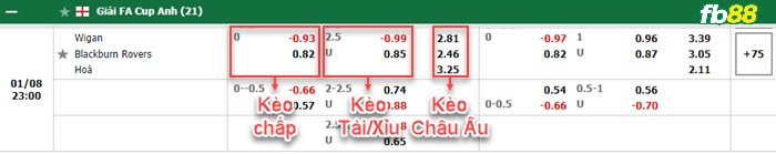 Fb88 bảng kèo trận đấu Wigan vs Blackburn