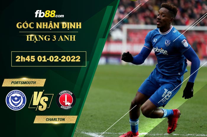 Fb88 soi kèo trận đấu Portsmouth vs Charlton