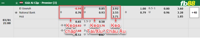 Fb88 bảng kèo trận đấu El Gounah vs National Bank