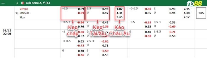 Fb88 bảng kèo trận đấu Hellas Verona vs Udinese