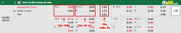 fb88-bảng kèo trận đấu Huddersfield vs Derby County