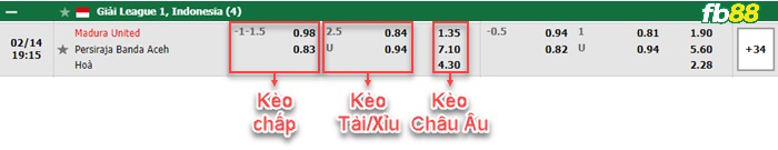 Fb88 bảng kèo trận đấu Madura United vs Persiraja Banda