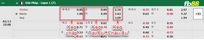 Fb88 bảng kèo trận đấu Nantes vs Reims