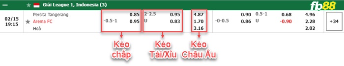 Fb88 bảng kèo trận đấu Persita Tangerang vs Arema Malang