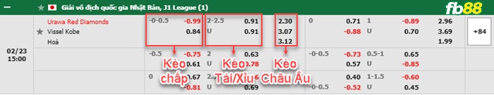 Fb88 bảng kèo trận đấu Urawa Red vs Vissel Kobe