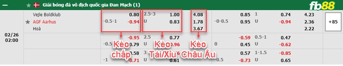Fb88 bảng kèo trận đấu Vejle vs Aarhus AGF