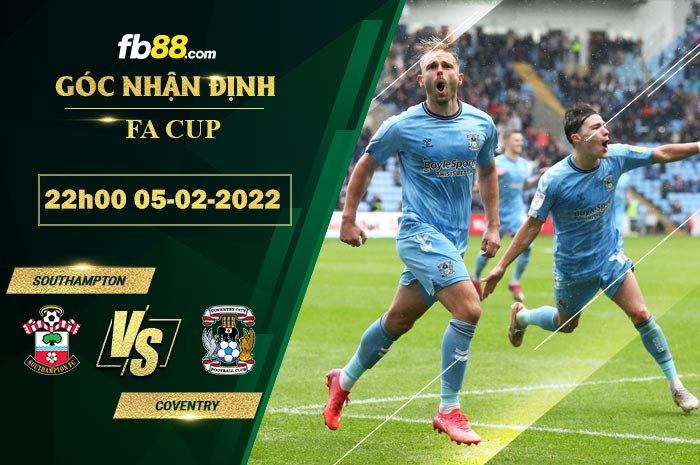 Fb88 soi kèo trận đấu Southampton vs Coventry