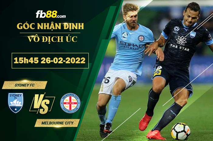 Fb88 soi kèo trận đấu Sydney FC vs Melbourne City