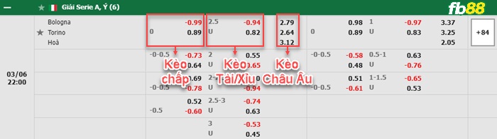 Fb88 bảng kèo trận đấu Bologna vs Torino