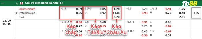 Fb88 bảng kèo trận đấu Bournemouth vs Peterborough