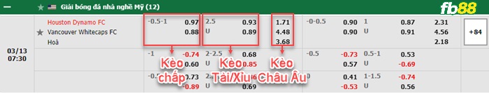 Fb88 bảng kèo trận đấu Houston Dynamo vs Vancouver Whitecaps