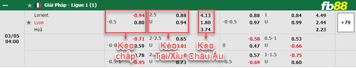 Fb88 bảng kèo trận đấu Lorient vs Lyon