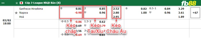 Fb88 bảng kèo trận đấu Sanfrecce Hiroshima vs Nagoya Grampus
